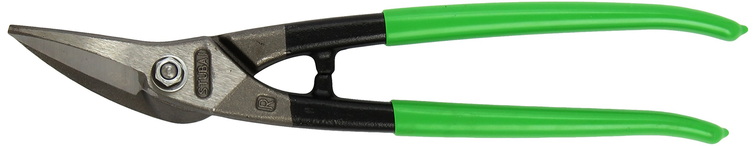 Stubai 270011GR Right Combination Tin Snips with PVC Coated Handles, Green/Silver, 280 mm
