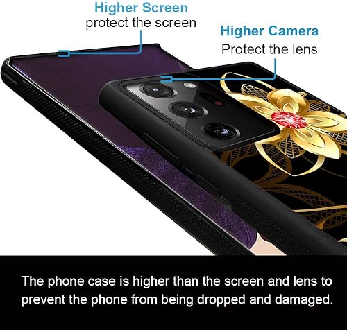 Miniatura 4 de ZHEGAILIAN Funda compatible con Samsung Galaxy Note 20, funda de flores doradas para Samsung Galaxy Note 20 para niñas, diseño de patrón