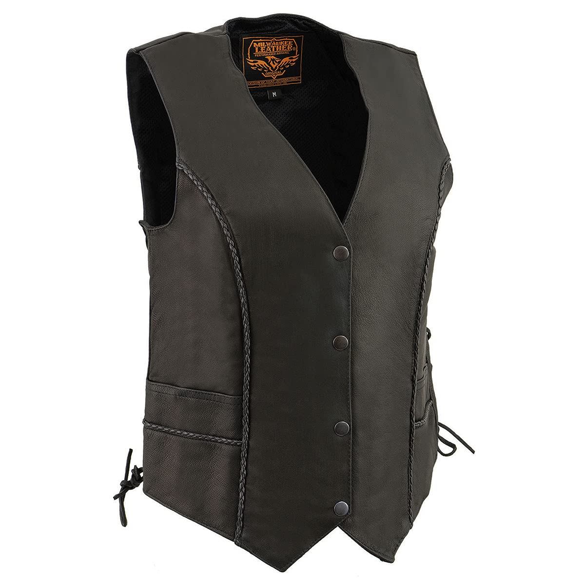 Milwaukee Leather Women's Premium Classic Leather Motorcycle Rider Vest w/Adjustable Side Laces