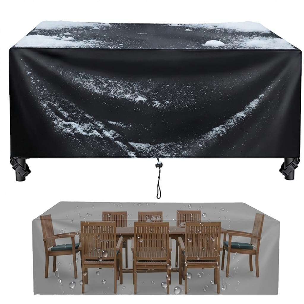 Pokrowce na meble ogrodowe wodoodporne 200 x 110 x 100 cm (dł. x szer. x wys.) prostokątny wiatroszczelny stół zewnętrzny, rattan i patio kwadratowy/prostokątne pokrowce na meble ogrodowe