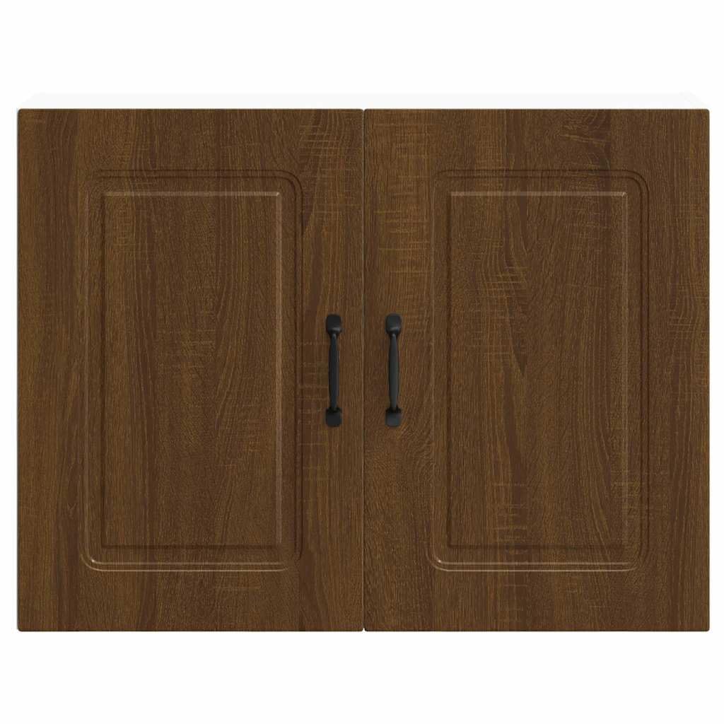 vidaXL Pensile da Cucina Kalmar Rovere Marrone in Legno Multistrato, Armadio da Cucina a Parete con Porte, Montato