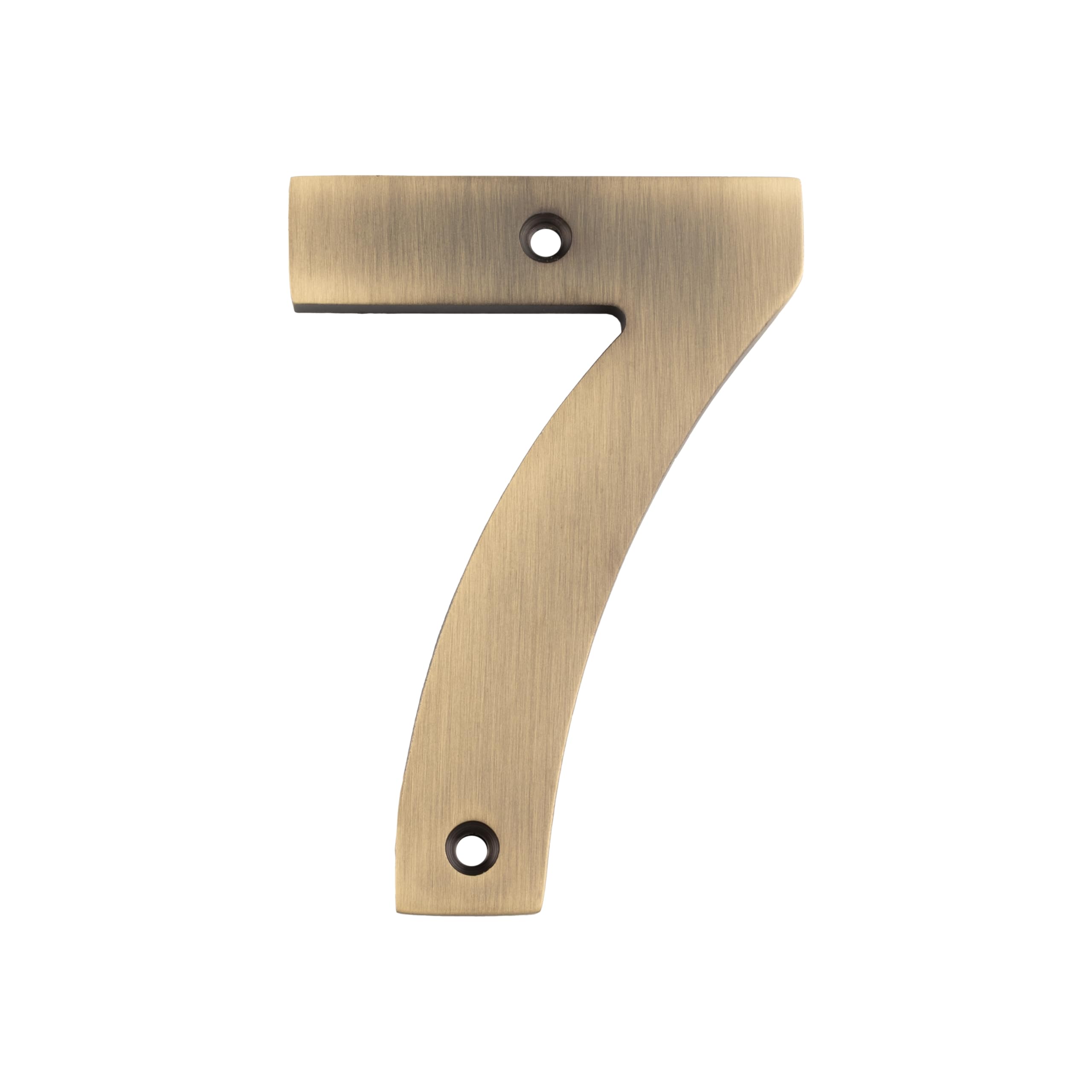 100mm Numerals Door Numbers, Durable, Weather Resistant, for Indoor and Outdoor Use, House, Building and Office Signage (Antique Brass, Number 7)