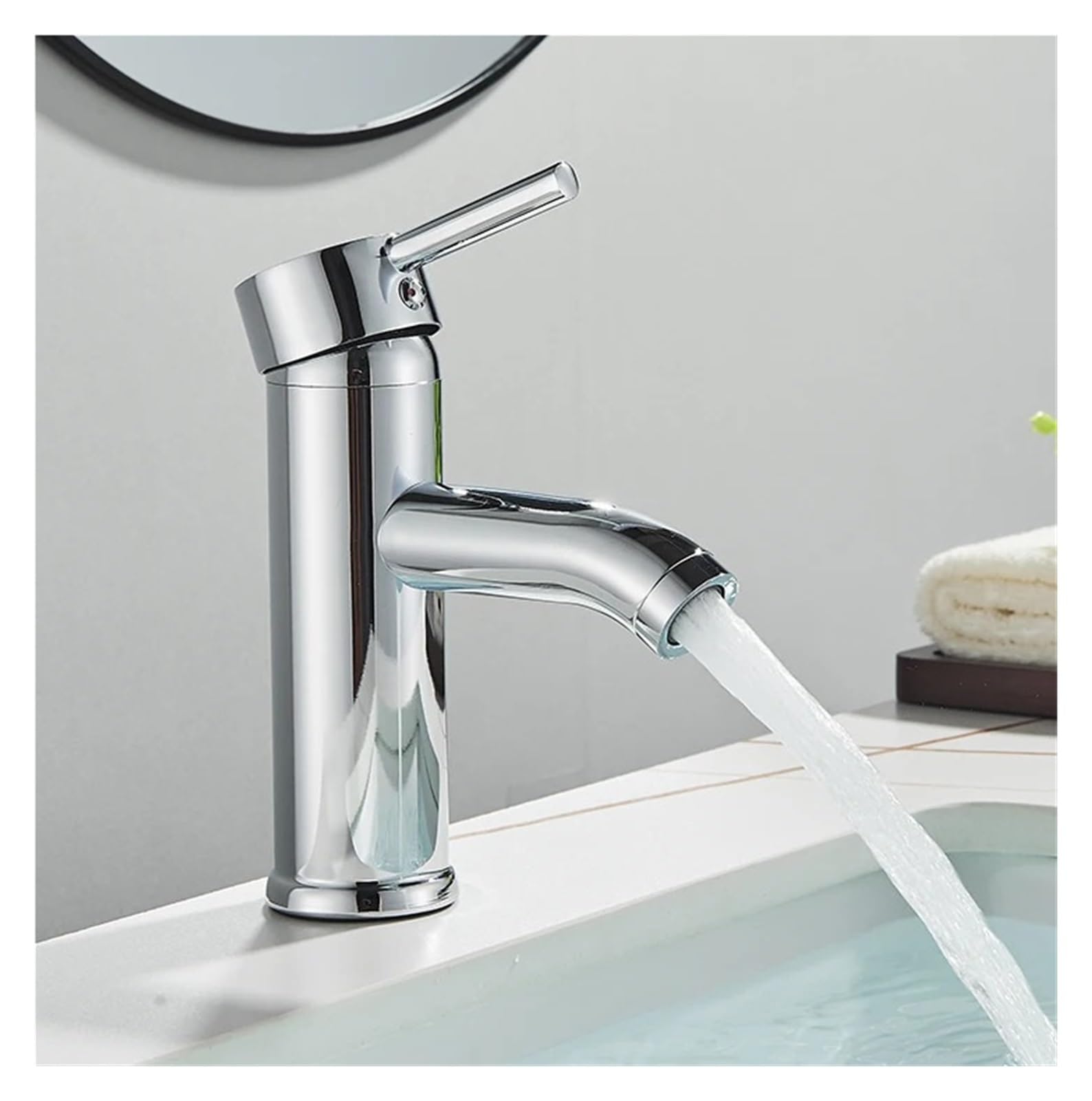 Robinet de lavabo mitigeur eau chaude et froide au design contemporain