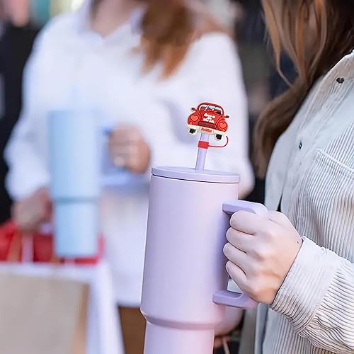 Miniatura 6 de Juego de 8 fundas de paja con diseño de corazón Stanley de 0.394 in (0.394 in), bonitas puntas de paja de silicona, para el día de San Valentín,