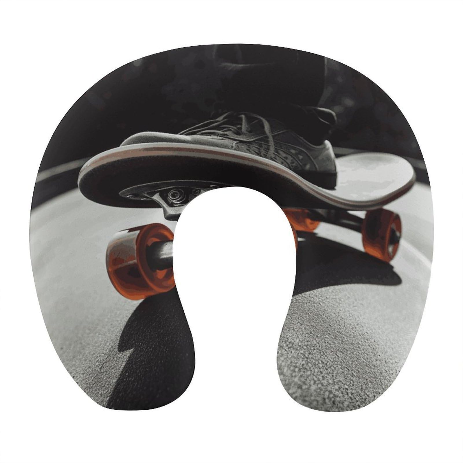 Adfgyerh Style Skateboard Wheel U-Shaped Pillow，Memory Foam Pillow Core，Cushion ，Provide Neck Support ，Travel Pillow，Suitable For Airplanes, Cars, Homes, And Offices.
