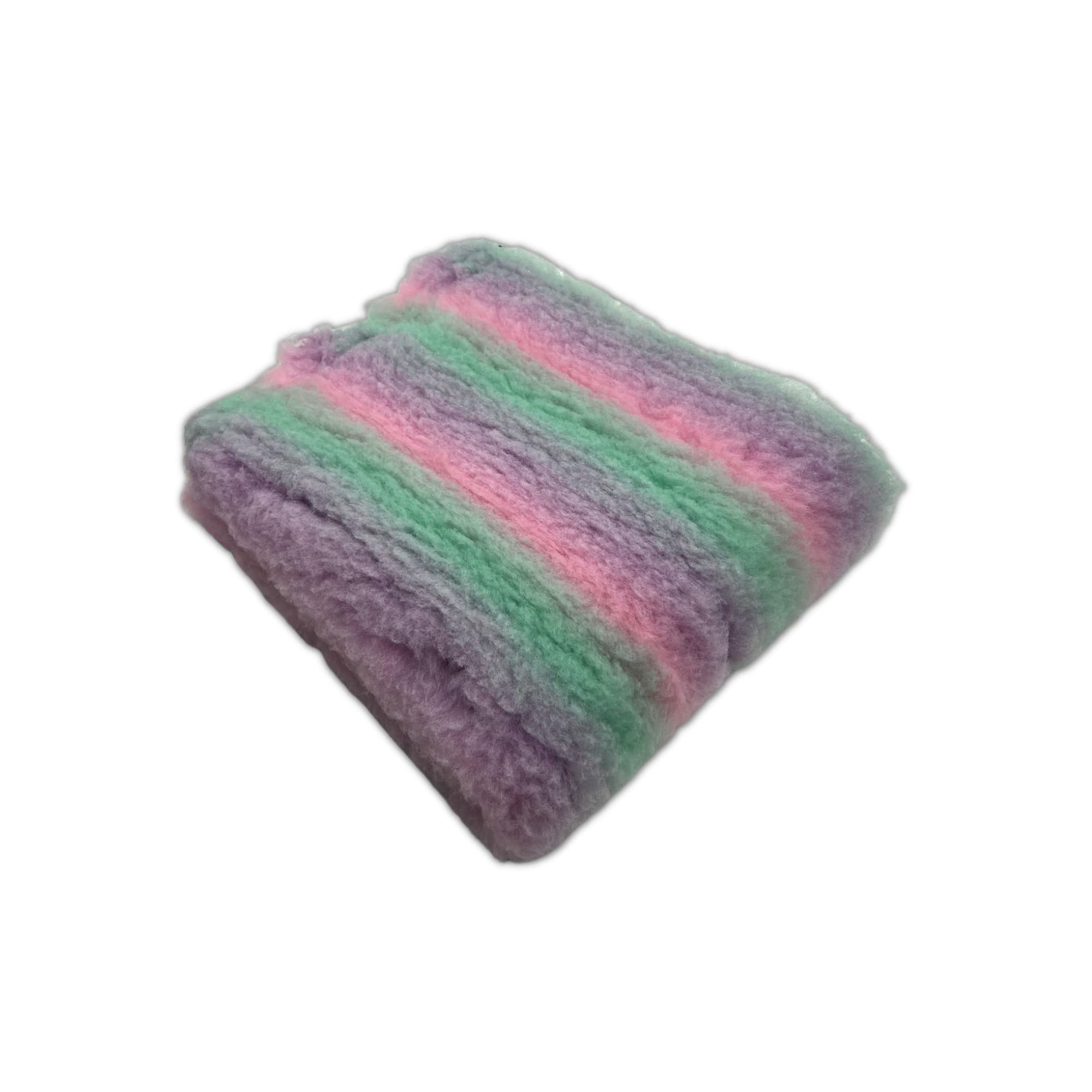 Pawstrading 3 Way Rainbow Dog Vet Bed MINT Purple Pink Pastels Rubber Backed Bedding (Sm (50x75cm))