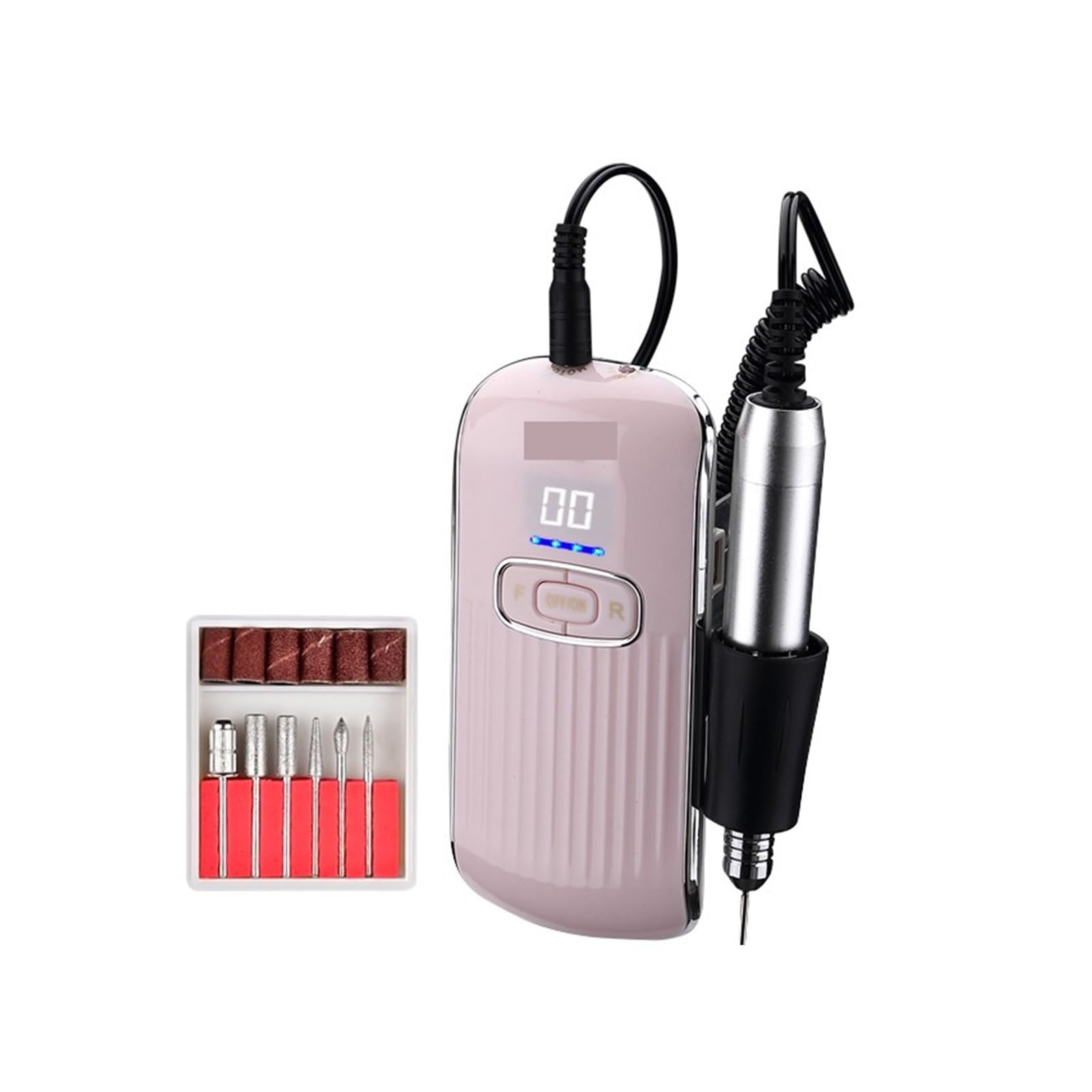 Frezarka do paznokci, 35000RPM elektryczna wiertarka do paznokci o dużej mocy, akumulatorowa przenośna profesjonalna wiertarka do paznokci do użytku domowego w salonie paznokci(Nero)