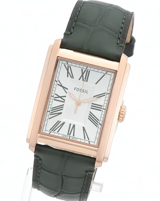 Fossil CARRAWAY グリーンクロコ 腕時計 クォーツ FS6077 Carraway Three-Hand Green Croco LiteHide™ Leather Watch