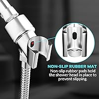 Vista 6 de Soporte de Cabezal de Ducha para Duchas de Mano, Montura de Brazo de Ducha Ajustable con Junta Esférica Giratoria, Soporte Premium de ABS, Conecta