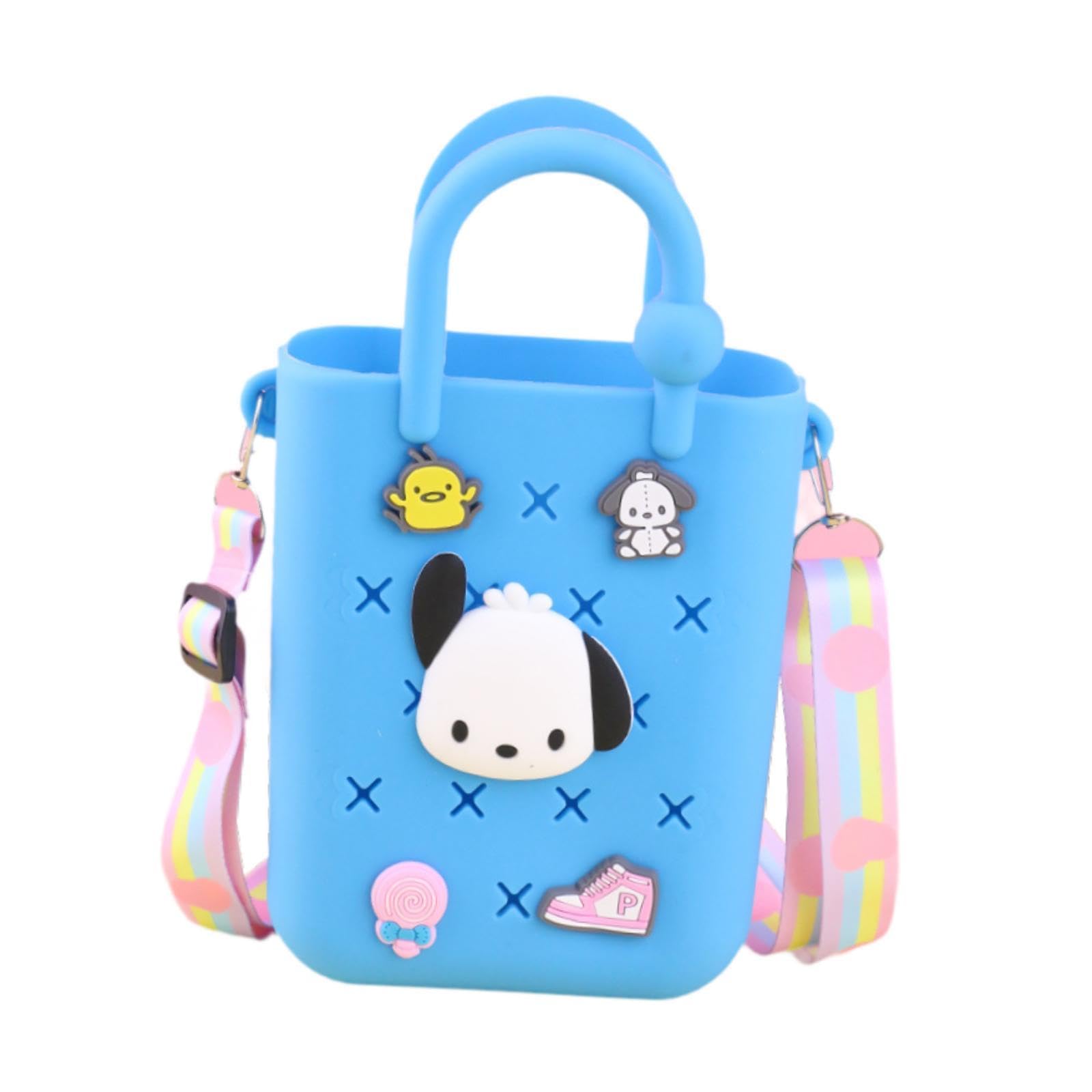 Rubber Beach Bags Fashion Open Tote Bag with Charms Beach Basket Bag Tote Bag blue-image-30
