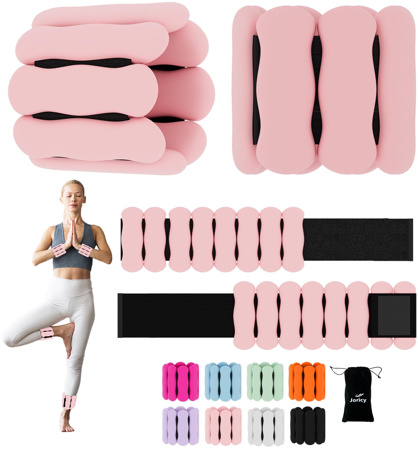 2 PCS Poids Cheville Réglable Poids de Poignet Poids pour Cheville Chaque 0,5 kg Poids Poignets pour Perte de Poids Exercice Marche Jogging Yoga Pilates Bracelet de Poids, Rose