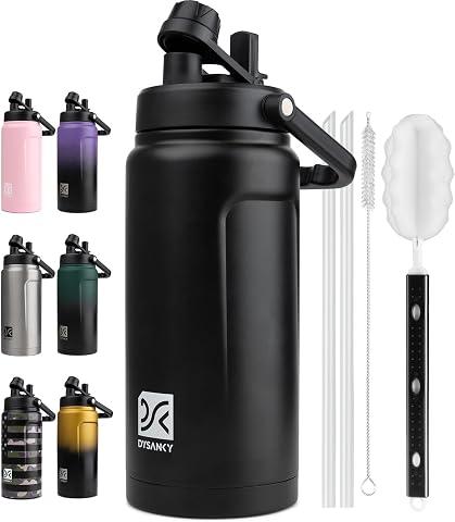 DYSANKY 64 oz Insulated Water Bottle Wide Mouth for Campi...