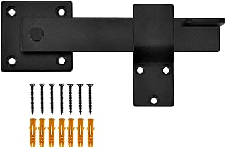 5.5" Barn Door Lock, Flip Fence Gate Latch, Farm Gate Latch, Matte Black, Heavy Duty Iron, Flip Latch Lock for Barn Door, Fence, Cabin, Wooden Cabinet