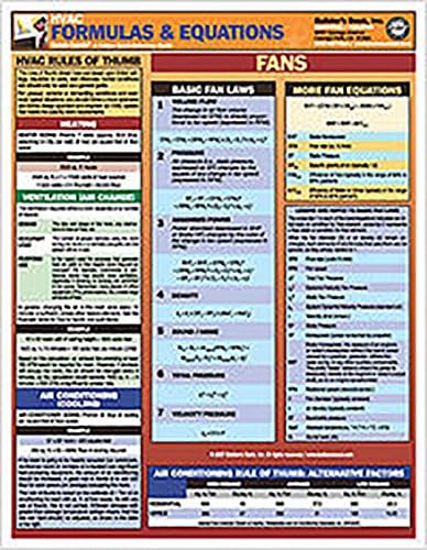 Laminated Quick-Card: HVAC Formulas & Equations