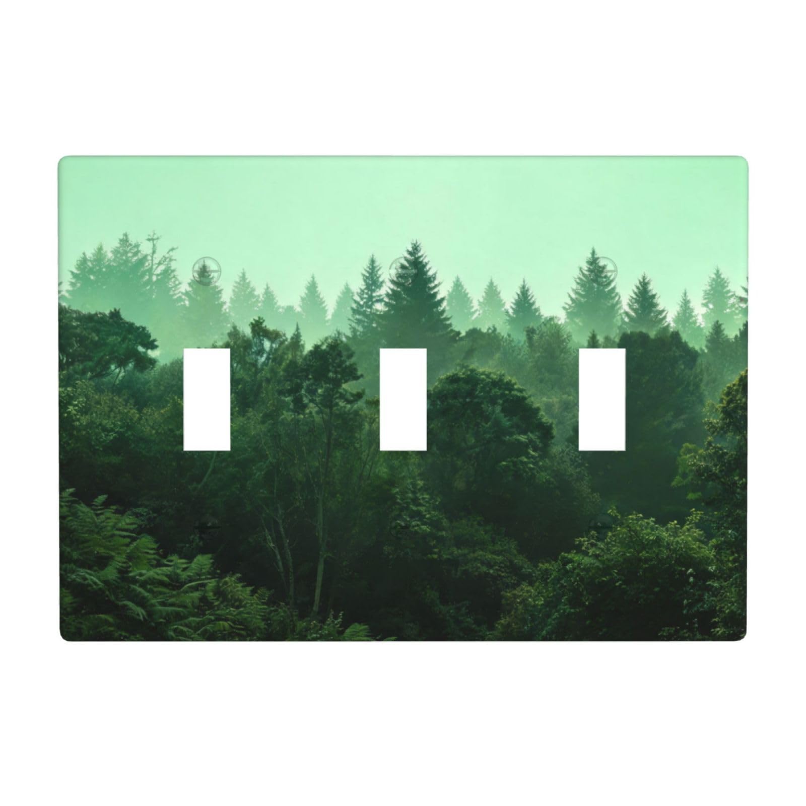 Sage Olive Fade 3 Gang Switch Plate Cover-Unbreakable Polycarbonate Wall Plate, Heat Resistant Toggle Switch Decor for Home