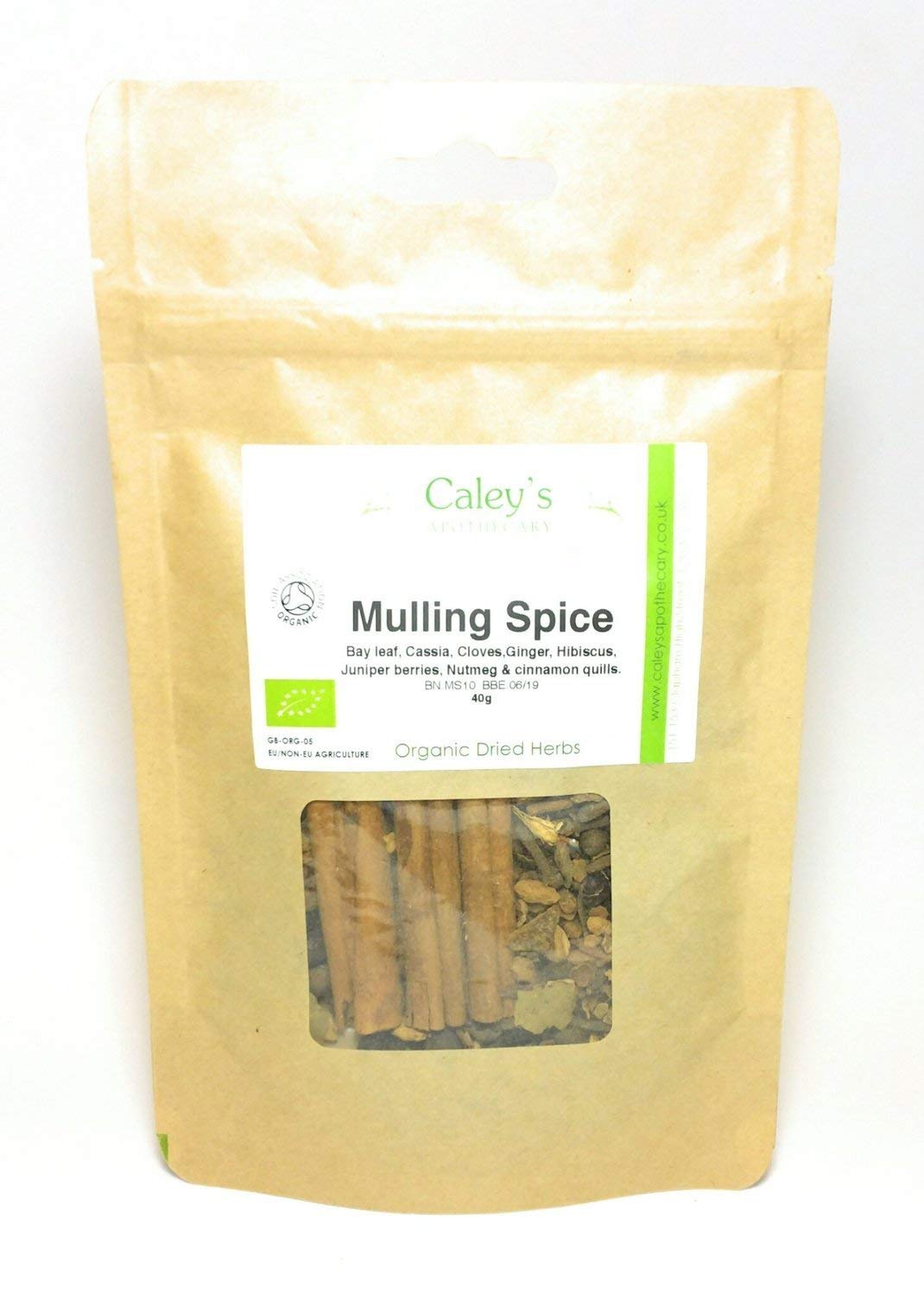 Caley's Apothecary Organic Tea Blends (Mulling Spices (Mulled Wine Spices), 40g)