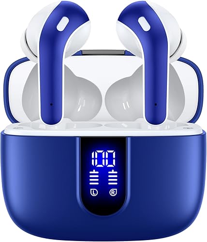 Miniatura 12 de TAGRY Auriculares Bluetooth Verdaderamente Inalámbricos Auriculares 60H Reproducción Pantalla LED de Energía Audífonos con Estuche de Carga Verde
