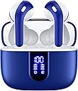 TAGRY Bluetooth Headphones True Wireless Earbuds 60H Playback LED Power Display Earphones with Wireless Charging Case IPX5 Waterproof in-Ear Ear buds with Mic for TV Smart Phone Laptop Computer Sports