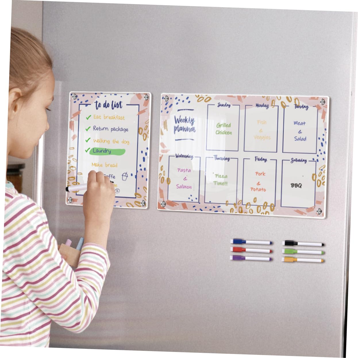 Tofficu Magnetische Trockenlöschtafel Für Kühlschrank To-do-liste Planungstafel Nachrichtentafel Wiederverwendbar Leicht Zu Reinigen