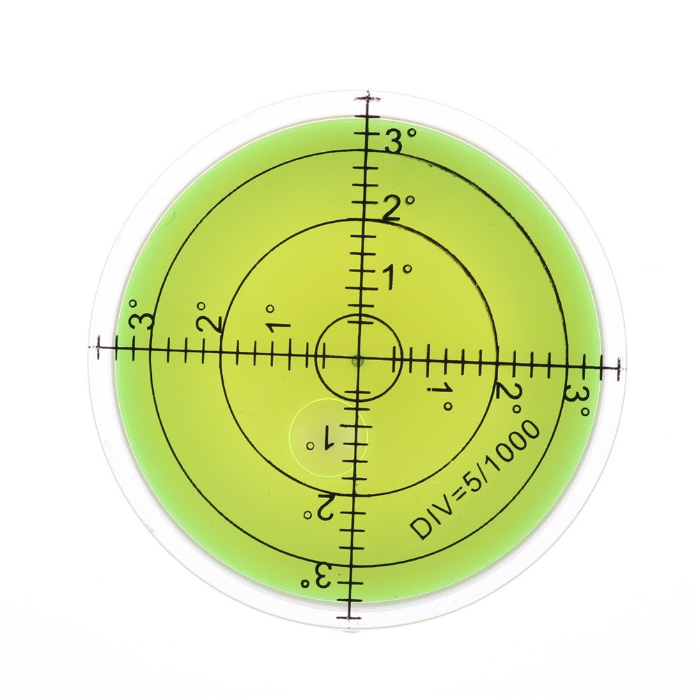 U/B Clear,Green Bullseye Spirit Bubble Surface Level Round Inclinometers For Surveying Instruments And Tribrachs 60X12mm