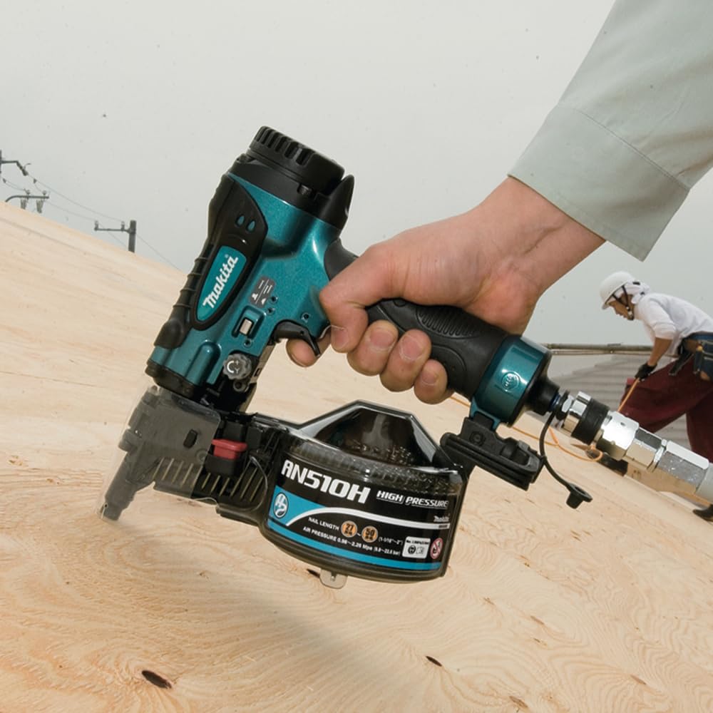 Cloueur pneumatique à haute pression Makita AN510H pour bois, pointes compatibles de 25 à 50 mm