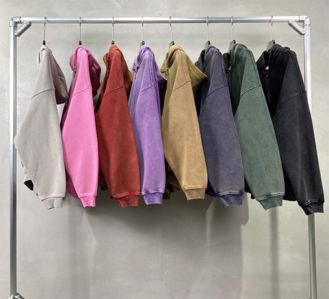 DXSHCV Oversize Men's Vintage Hoodie Pullover Long Sleeve