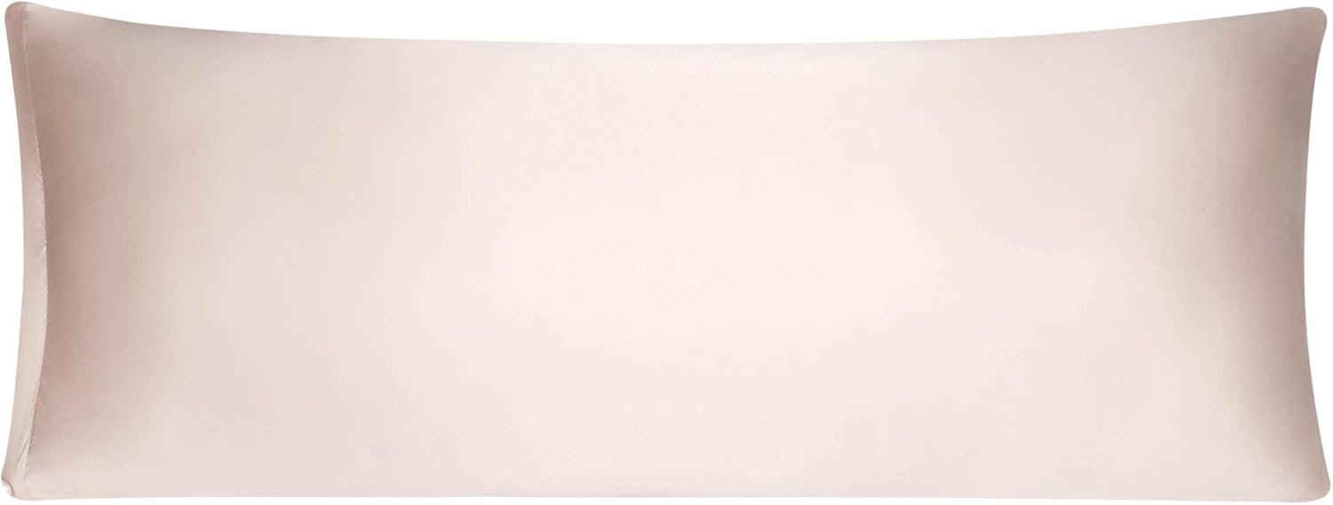 sourcing map Light Tan Bolster Pillow Cases, Silky Satin Body Pillow Cover with Zipper, Long Body Pillowcase for Hair and Skin 21x54