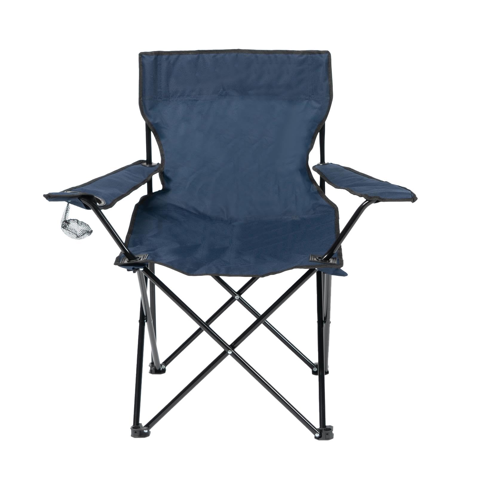 OHS Camping Chair, Folding Garden Chairs Lightweight Comfy Steel Frame Picnic Festival Camping Chairs for Adults with Cup Holder Easy to Transport Outdoor Fishing Chair, Navy Blue โ image 1