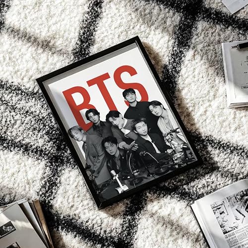 Image of Seagull Store BTS Arirang (Style 1) Framed Poster | 8x12 Inch | 300 GSM Art Paper | Matte Laminated | Black Frame | Ready to Hang Wall Decor for Bedroom & Office