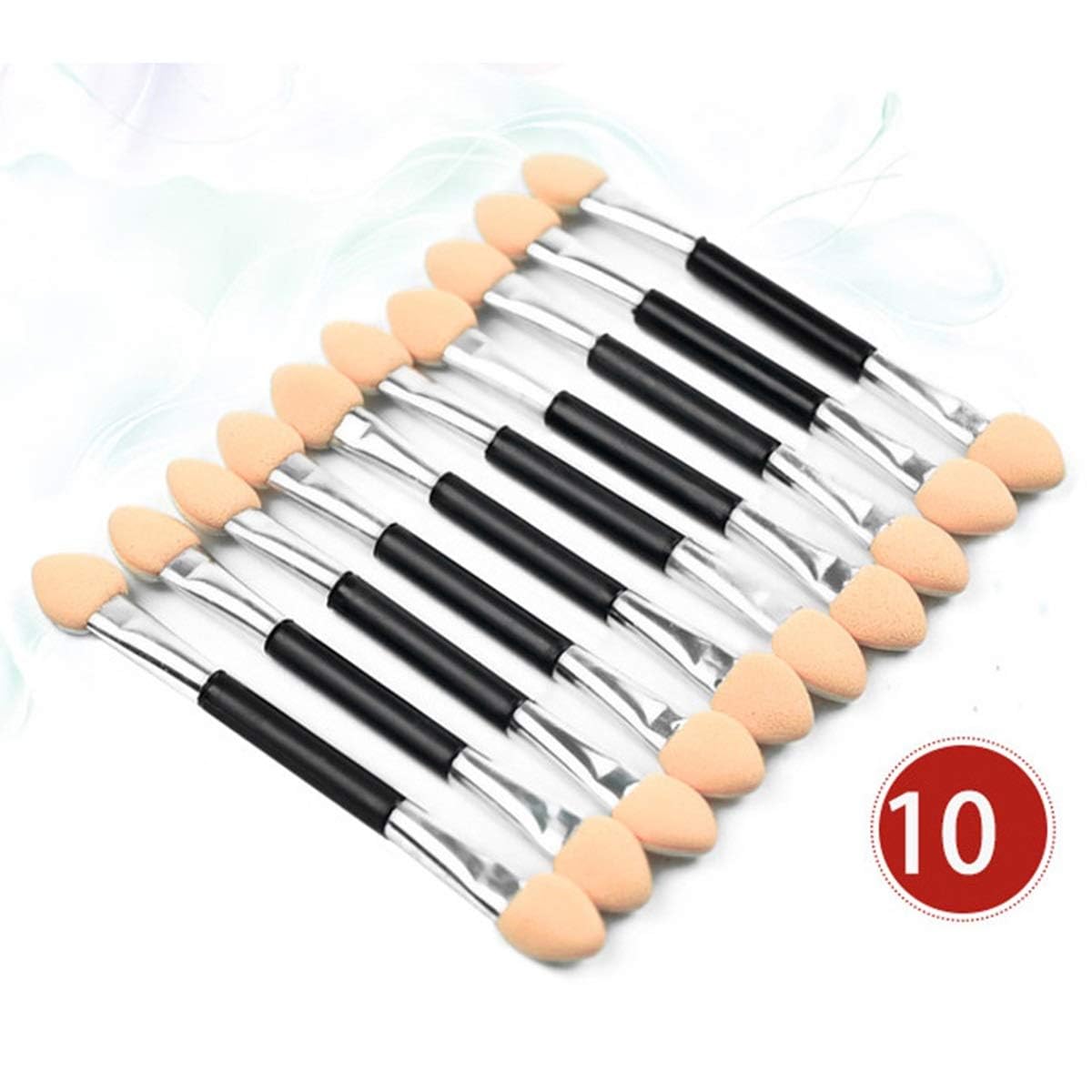 ZemGlam 12Pcs Dual Sided Eyeshadow Brush Disposable Dual Sided Eye Shadow Applicator Double End Sponge Foam Makeup Tool Sponge Tipped Oval Makeup Applicator 3