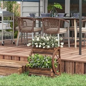 Outsunny 2-Tier Raised Garden Bed, Wooden Wagon Planter Boxes with Drainage Holes, for Vegetables Flowers Herbs, 22" x 13" x 22" Outsunny 2 Tier Raised Garden Bed Wooden Wagon Planter Boxes with Drainage Holes for Vegetables Flowers Herbs 22 x 13 x 22