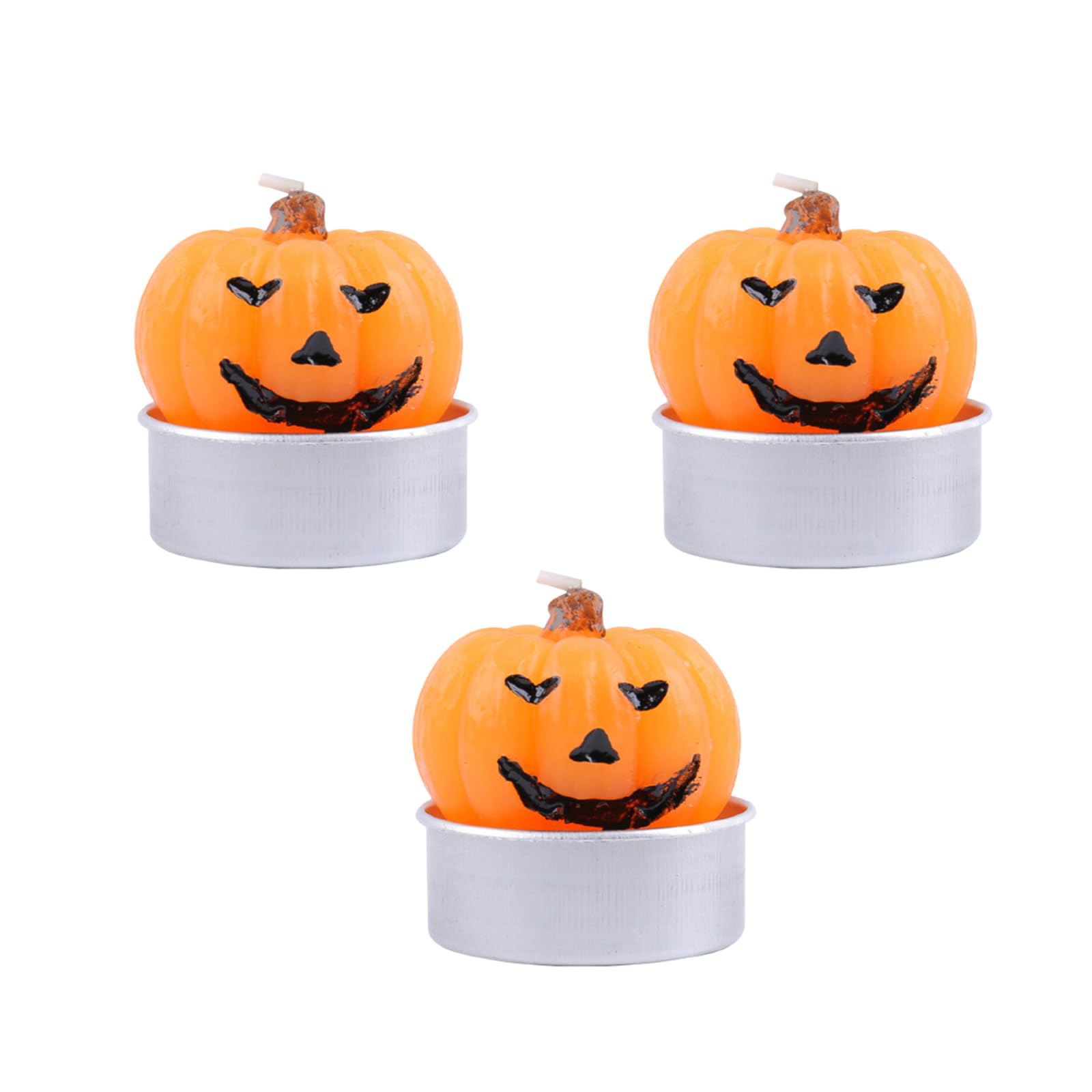 carotoe 3Pcs Black Cats Pumpkin Figure Halloween Paraffin Scary for Themed Party Table Centerpieces Decoration Scary Decors