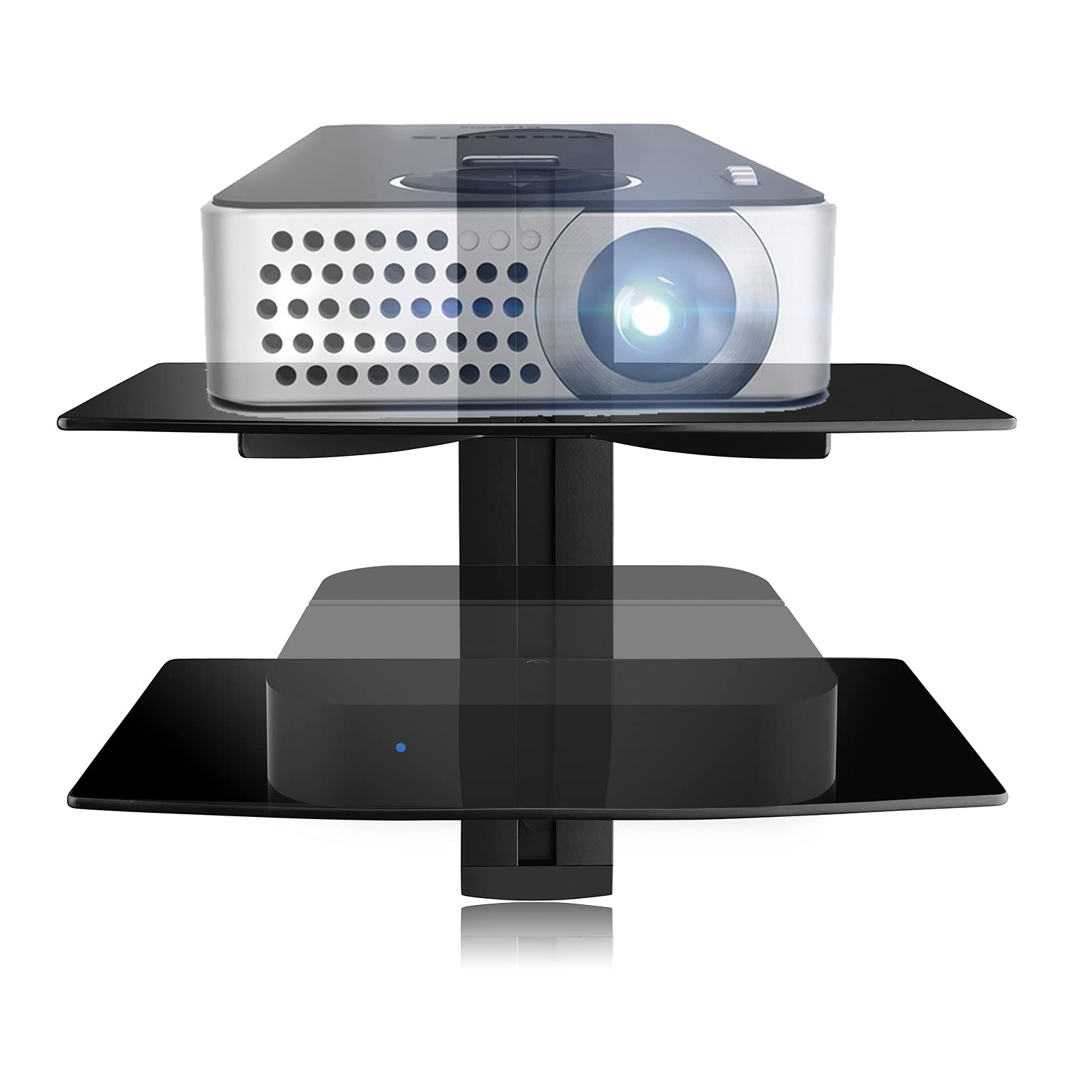 Buy 3 Tiers Floating Shelf with Tempered Glass Wall ed TV Unit for Dvd