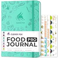 Clever Fox Food Journal Premium – Diario Alimentare Per Pasti, Calorie E Macro, Monitoraggio Dieta E Perdita Di Peso, Formato A5, 4 Mesi, Con Adesivi E Metro