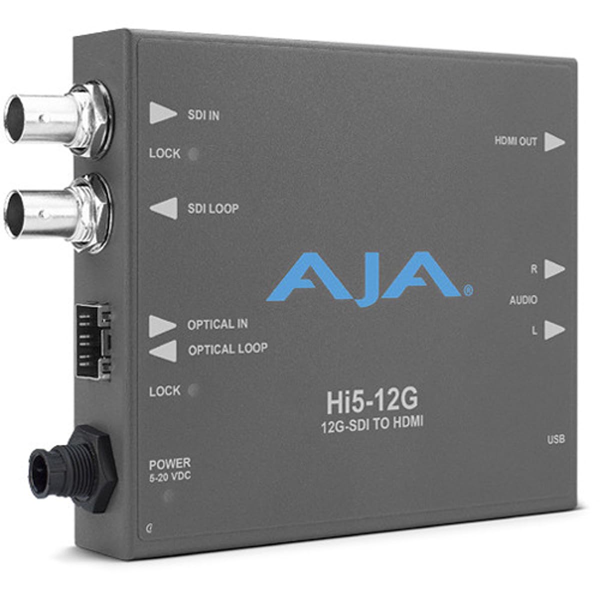 Aja Hi5-12g - Aktiver Videokonverter - Grau - 4096 X 2160 - - - 480i,576i,720p,1080i,1080p,2160p - Bnc - Hdmi + Rca (hi5-12g)