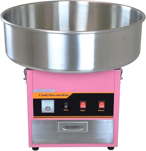 Miniatura 2 de PartyHut Máquina comercial grande de algodón de azúcar para fiesta, para hacer hilo dental, color rosa