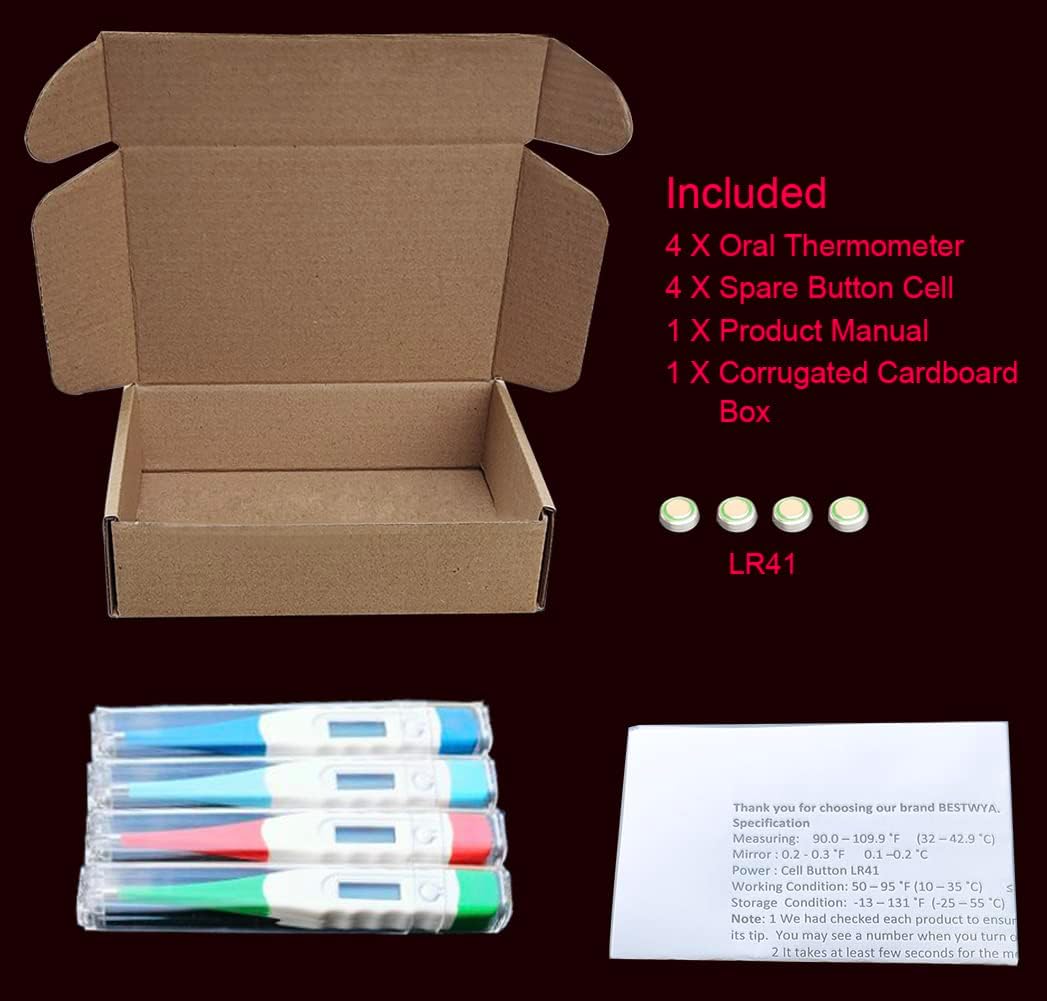 Oral Thermometer, Digital Thermometer for Oral, Rectal or Under Arm Use