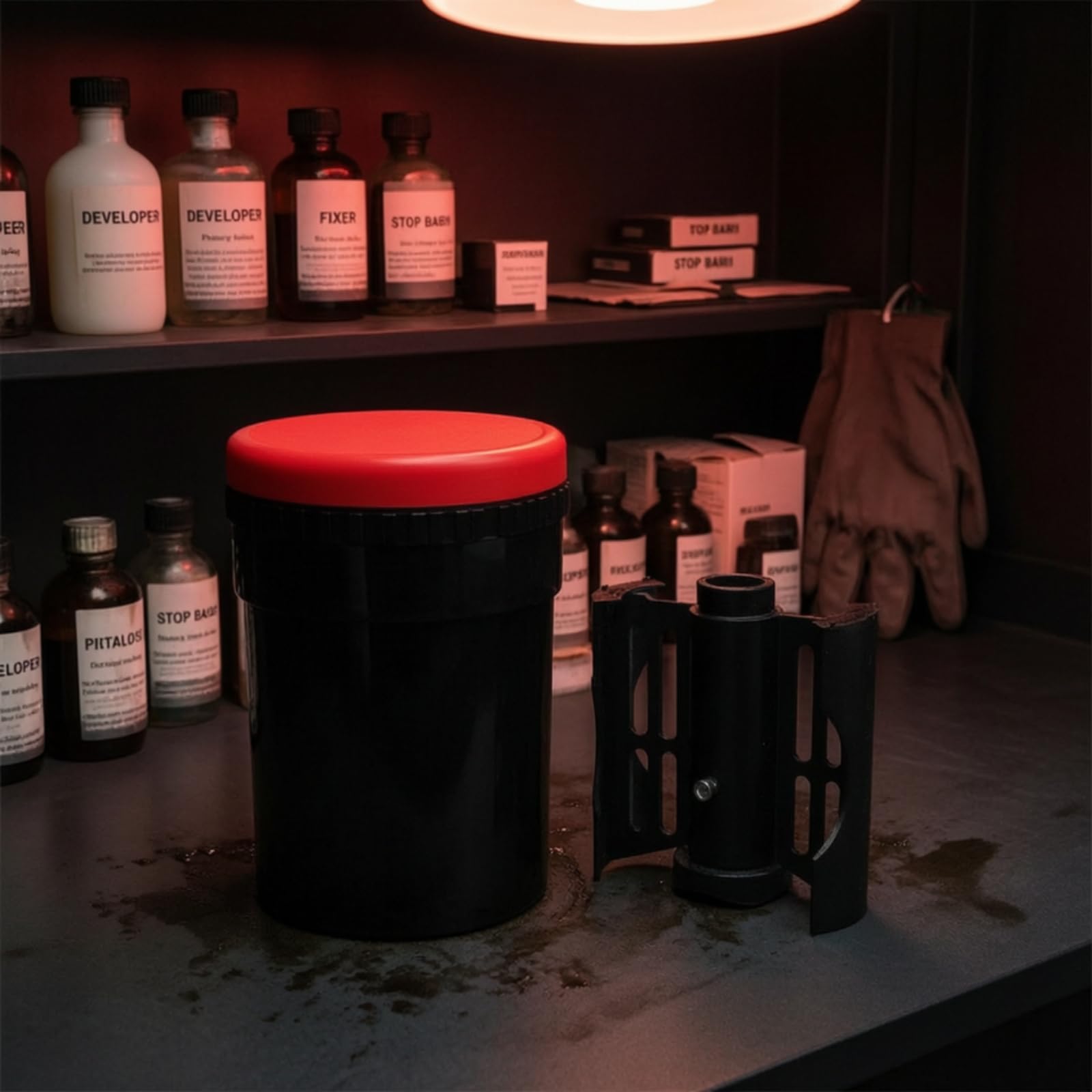 Tanque de de Película Depósito Cubeta con Espiral Plástico Opaque y Capacidad 750 Ml Adecuado para en Hogar Laboratorio Compacto Sesiones de Práctica