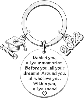 Behind You All Your Memories Before You All Your Dreams Graduation Gifts for Her Him 2023 Graduation Inspirational Keyring for Daughter Son Keychain (Behind You)