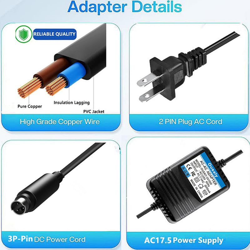 Amazon.com: 17.5VX2 500mA Powe Adapter for Behringer MXUL5