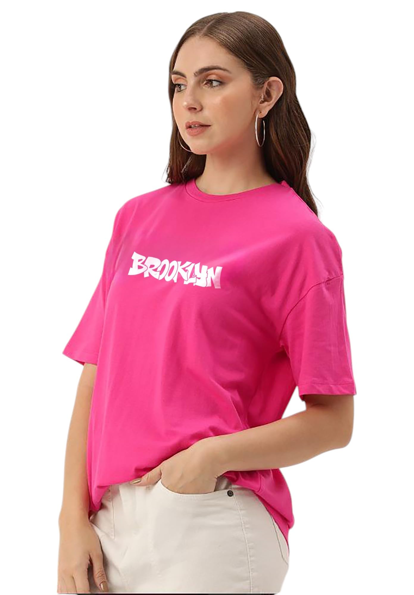 My Swag Maglietta da donna con stampa casual, mezza manica, girocollo, vestibilità ampia, in cotone, alla moda, da palestra, oversize, vestibilità comoda, per donne e ragazze