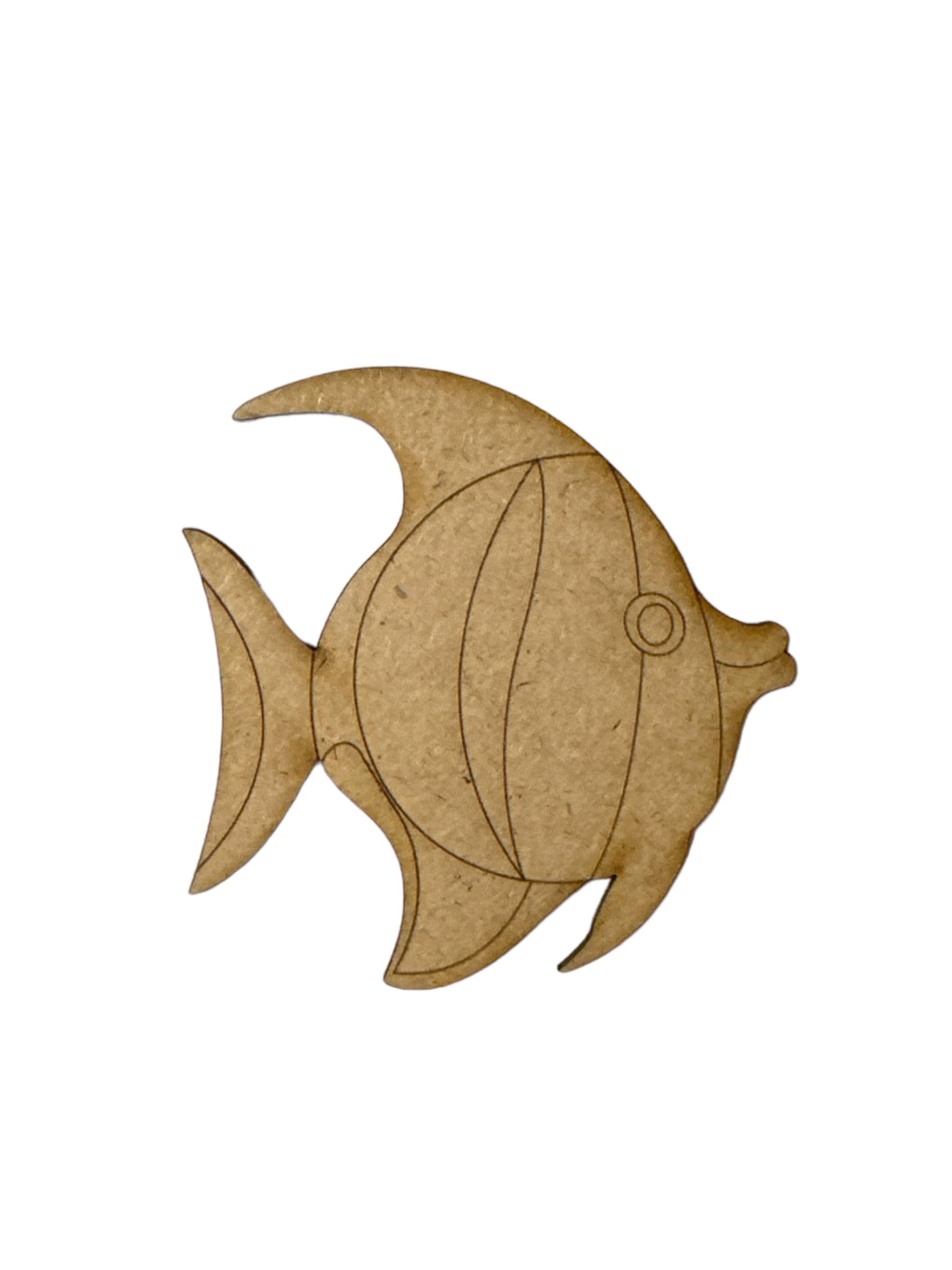 Bs amor Fish pre Marked Plain MDF Cutouts for DIY Crafts, 10 Pieces, 10 x 10 cm 3
