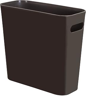 Youngever 1.5 Gallon Slim Trash Can, Plastic Garbage Container Bin, Small Trash Bin with Handles for Home Office, Living Room, Study Room, Kitchen, Bathroom (1 Pack Brown)