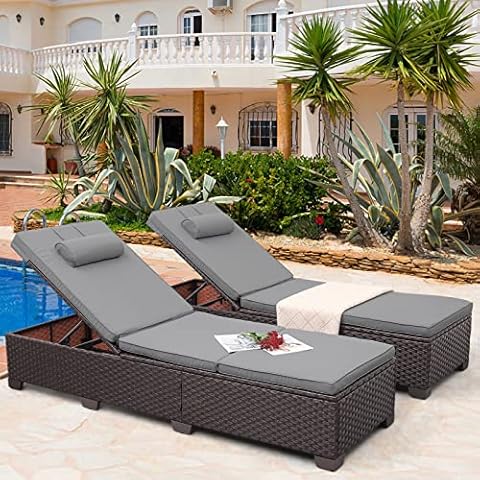 Lviden Outdoor Wicker Chaise Lounge Set Cover