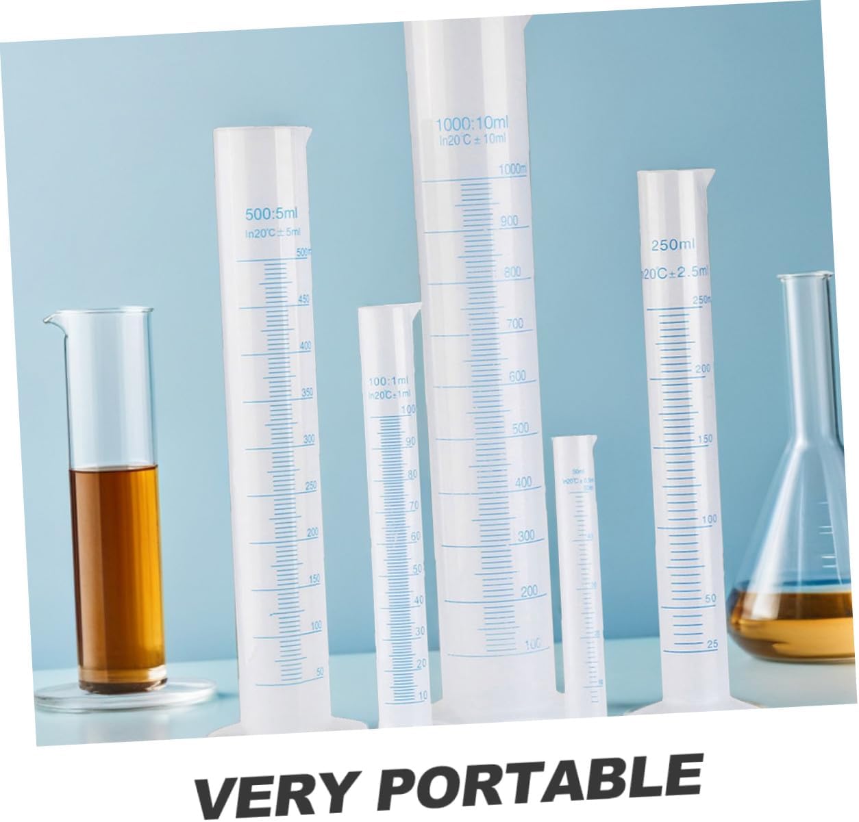 5pcs Test Graduated Cylinder Tubes Measuring Graduated Cylinder Chemistry Experiment Milliliter Lab Cylinder Graduated Cylinder Measures Cylinder Small Round Lab Plastic