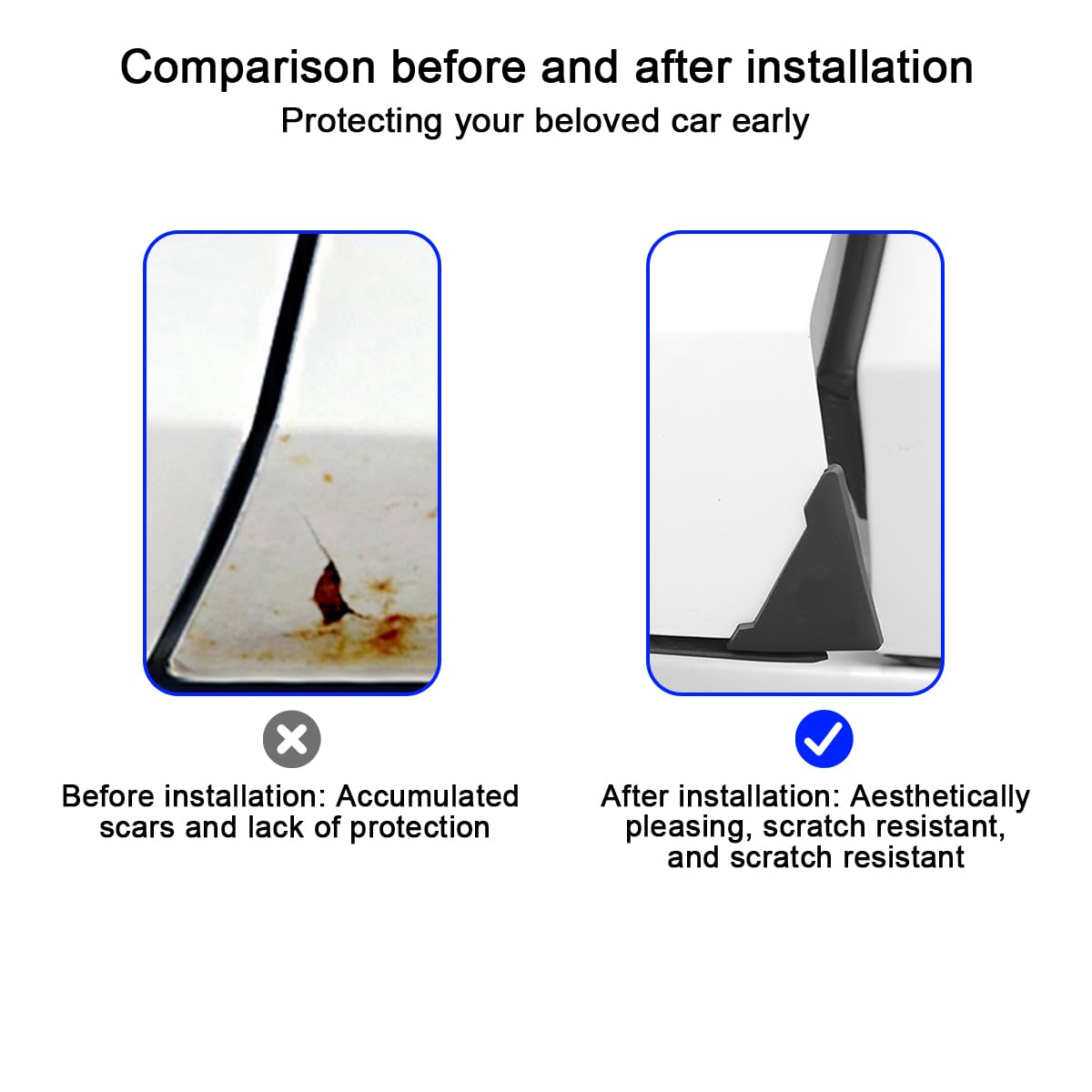 JNNJ Autotür Ecken-Schutz 4 Stück - Silikon Kratzschutz, Transparent, 92x16x10mm