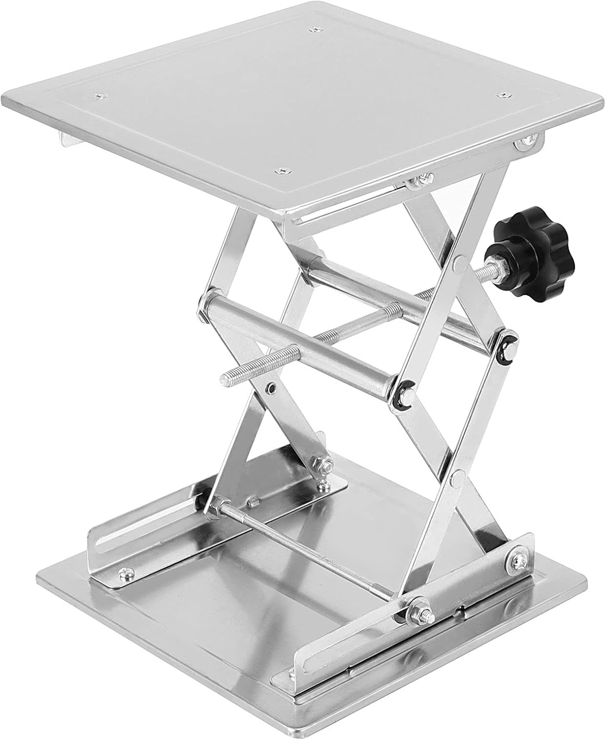 JOIKIT 2 PCS 8 x 8 in Stainless Steel Lab Jack Sicissor Stand, 85mm to 280mm Expandable Lab Lift Table Platform, Load Bearing 15kg/33lbs