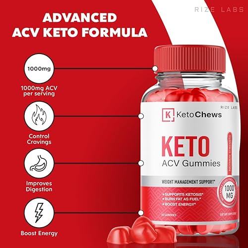 Miniatura 11 de rize labs - Gomitas Keto Chews ACV para bajar de peso 525 mg - Dieta de grasa del vientre - Fórmula avanzada (120 gomitas)