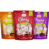 Dark Chocolate Covered Prunes, Apricots and Cherries (3 X 6 Oz Bag)