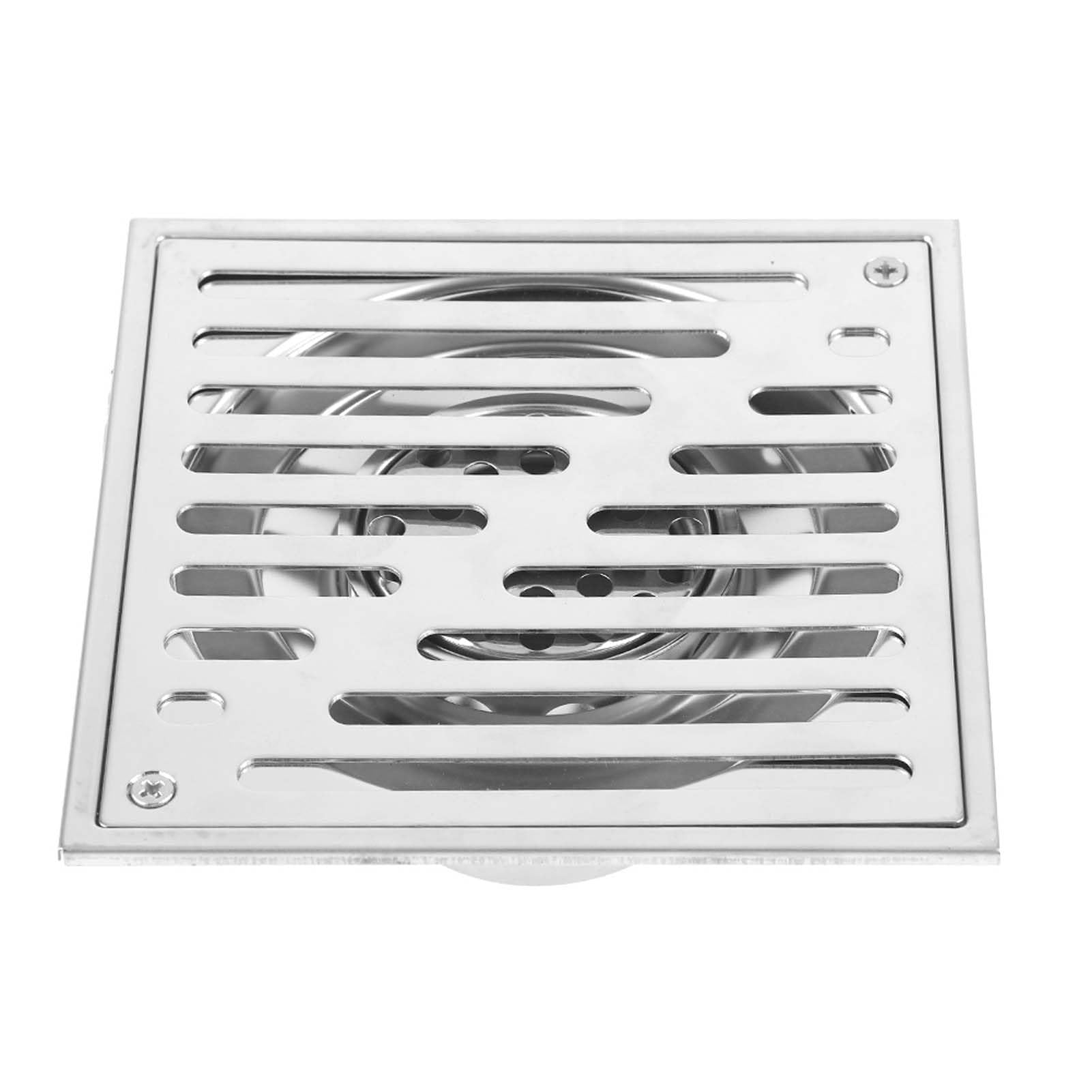 Square Shower Floor Drain Bathroom Tile Insert Floor Drainer with Removable Strainer Cover Chrome Finish Anti-Clogging for Kitchen, Washroom, Garage and Basement(150 * 150mm)